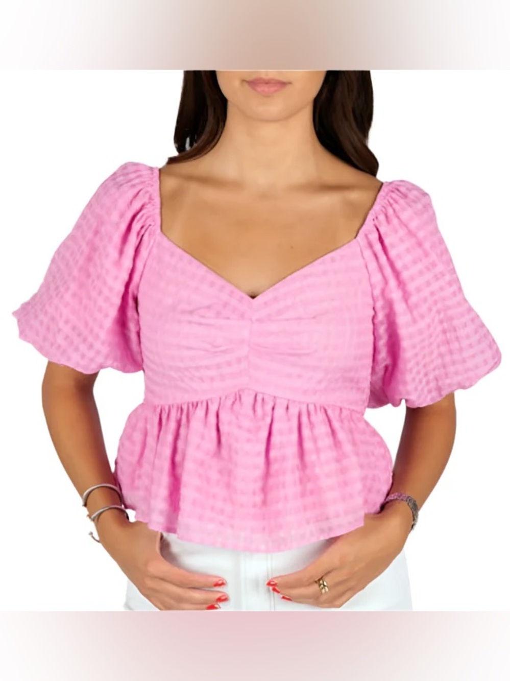 TAMI TOP - PINK PLAID